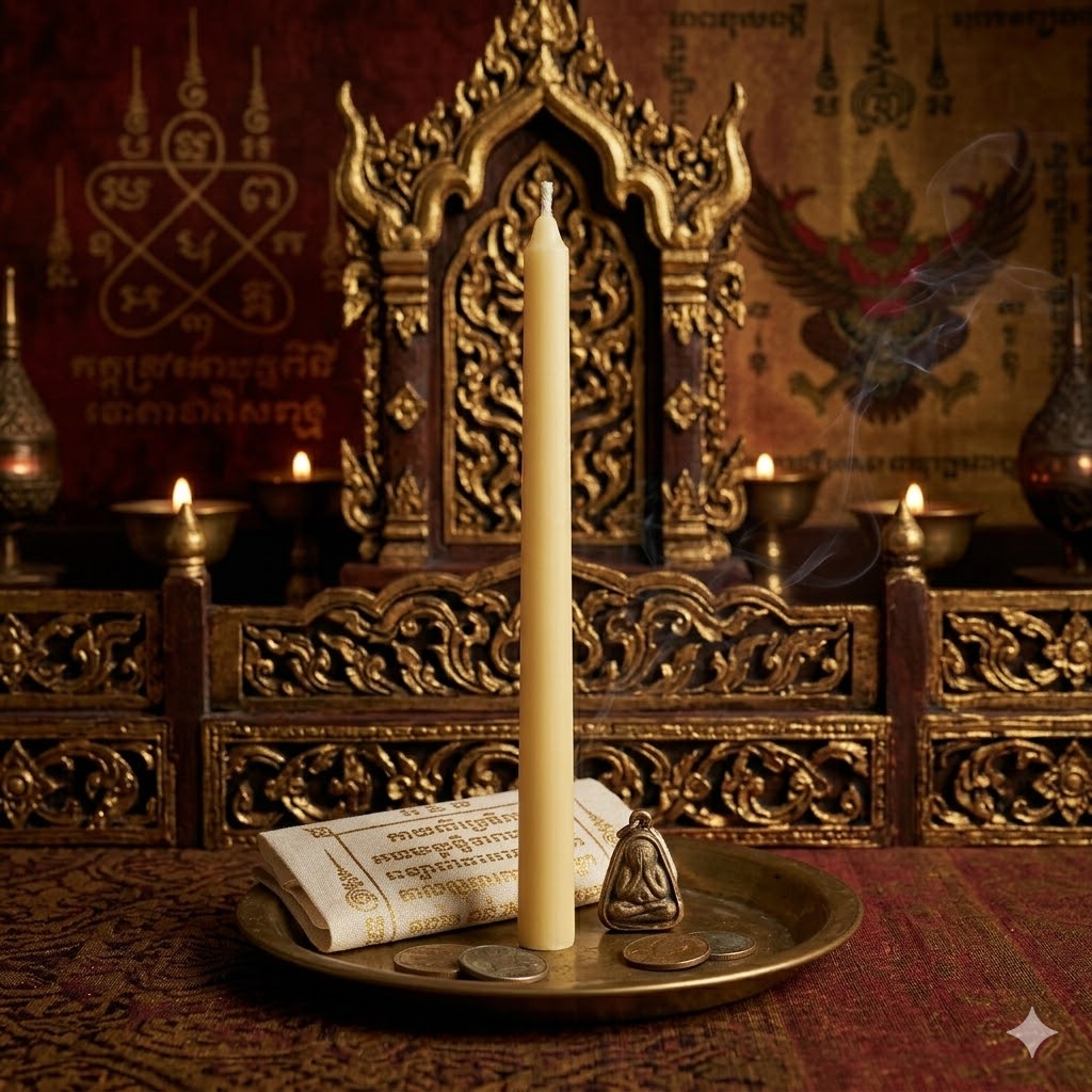 เทียนสัตตะบริภัณ (ปากปี) หมายเหตุ**ใส่ชื่อวันเดือนปีเกิดด้วย**